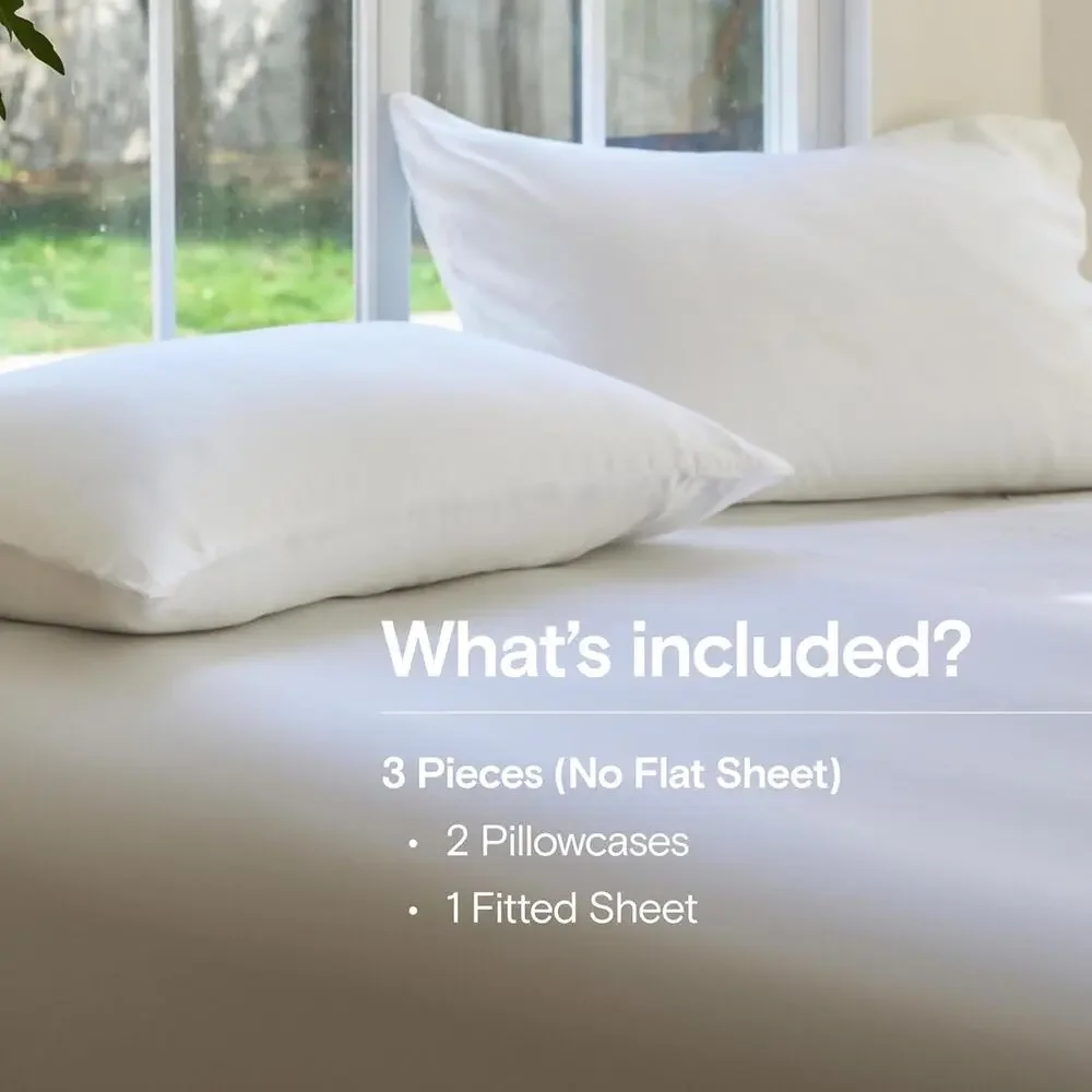 NWT Sijo DOZ Bamboo Sheet Set 3 PC- 2 Pillowcases 1 Fitted Sheet Snow Full